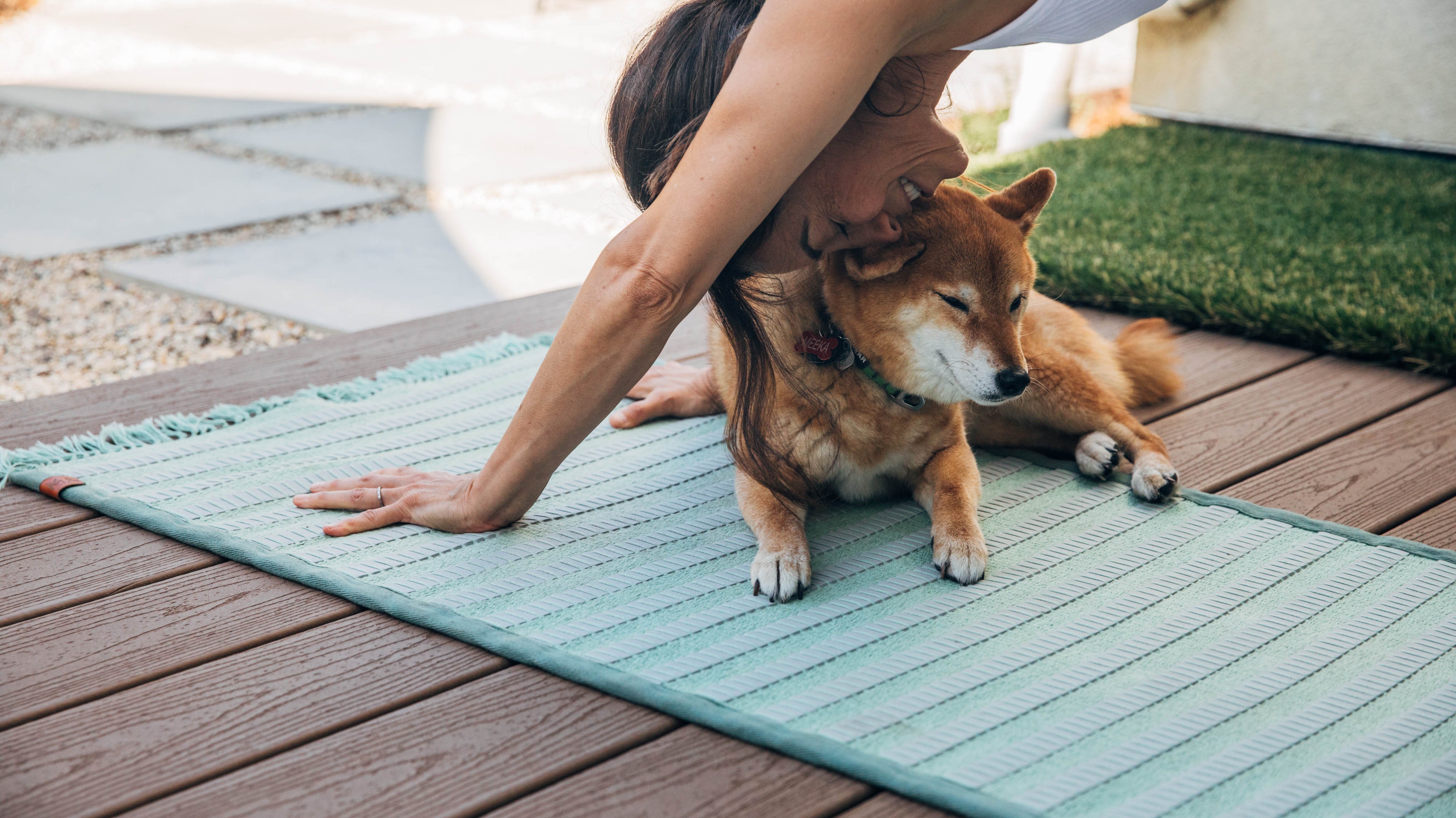 practicing yoga with pets